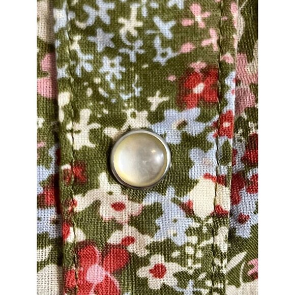 Wrangler Floral Pearl Snap Top S Country Farm Concert Boho Indie Folk Chic 80s - Picture 6 of 11